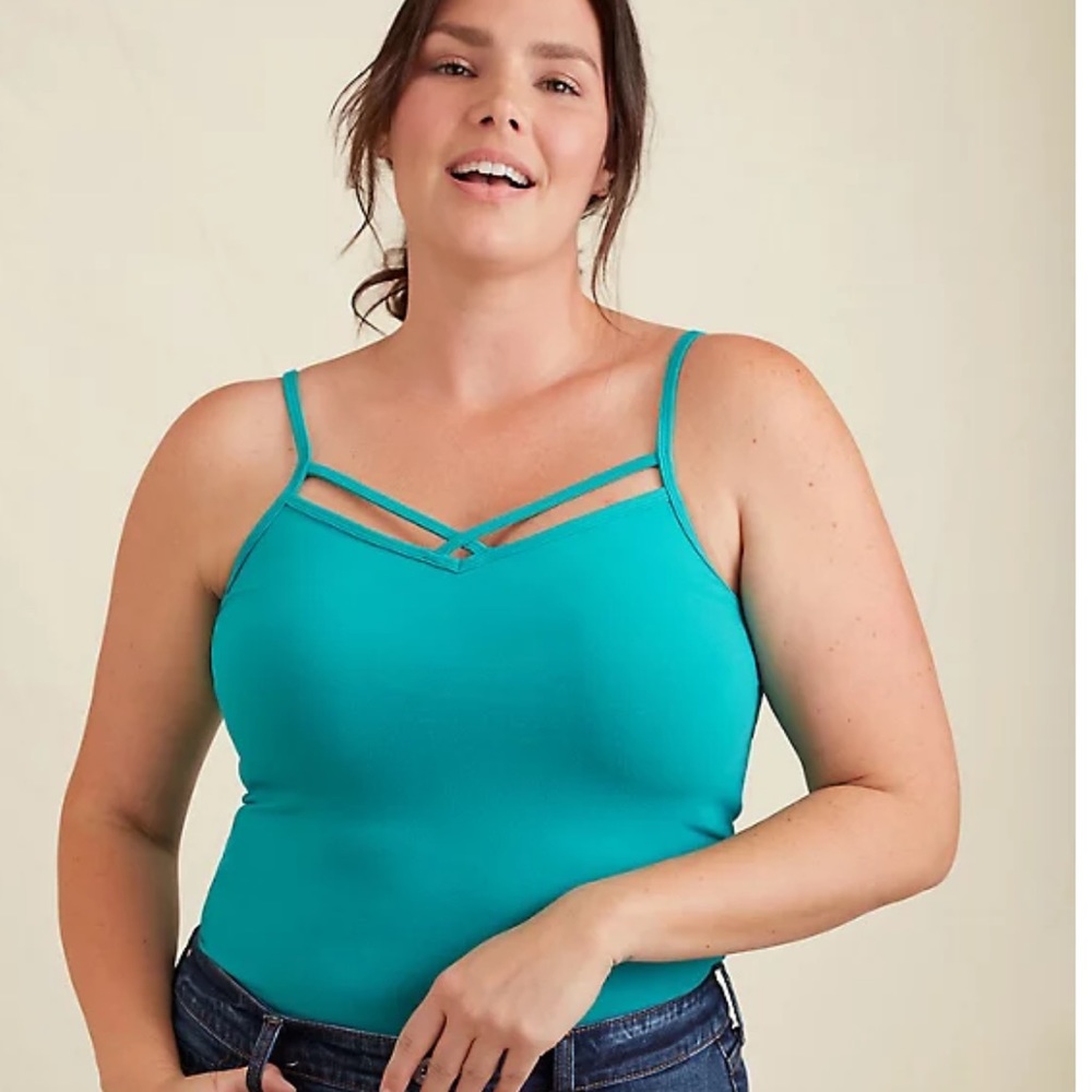 Torrid Aqua Crisscross Foxy Cami